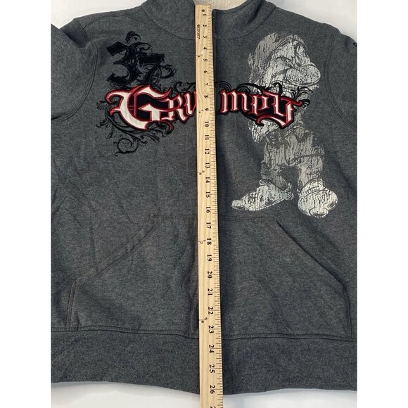 Disneyland Resort Grumpy Jacket Mens M Gray Sherpa Lined Full Zip Sweatshirt - Picture 12 of 16